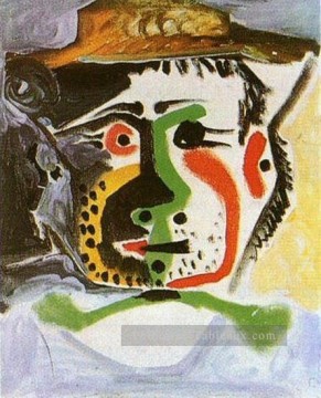 Tete d Man au chapeau 1972 cubiste Pablo Picasso Peinture à l'huile